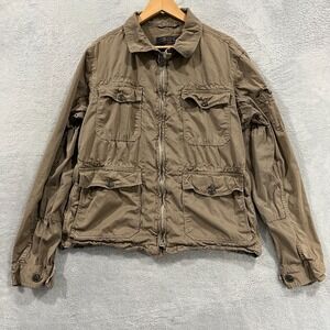 Vintage J Crew Jacket Men Medium Military Army Field Coat A22 G38 Canvas 90s